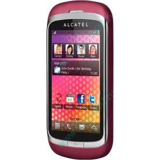 Красно-розовый телефон Alcatel One Touch 818 (Зарайск)